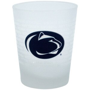 frosted rocks glass with repeating Penn State Nittany Lions, large Athletic Logo